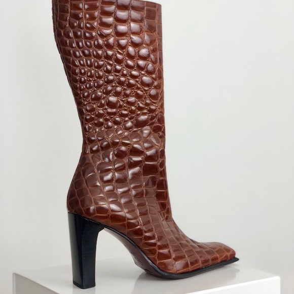 SOLD Vintage Maraolo Alligator Skin Boots - Picture 4 of 12